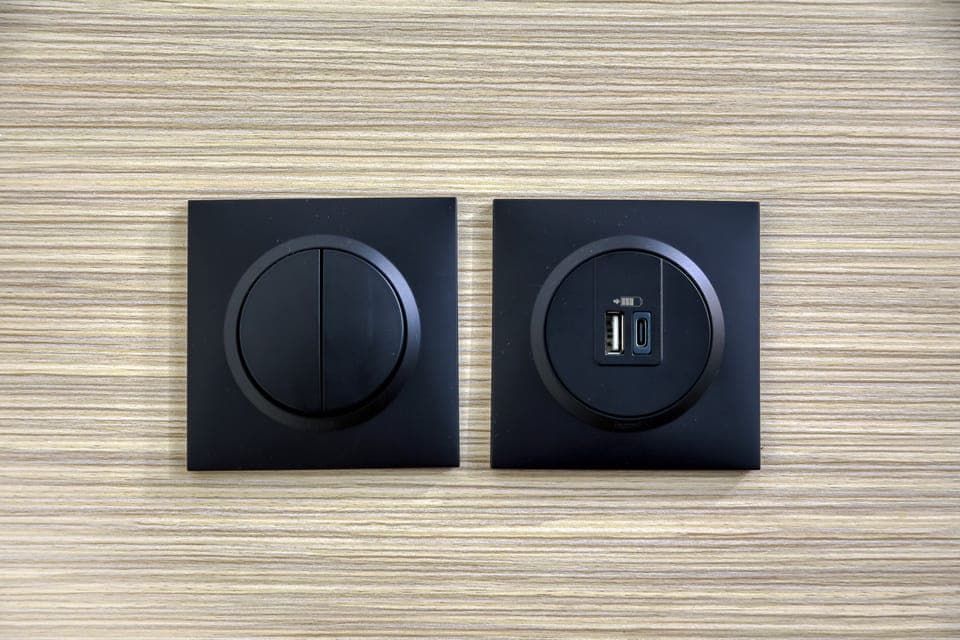 Eco-friendly toiletries, hair dryer, towels