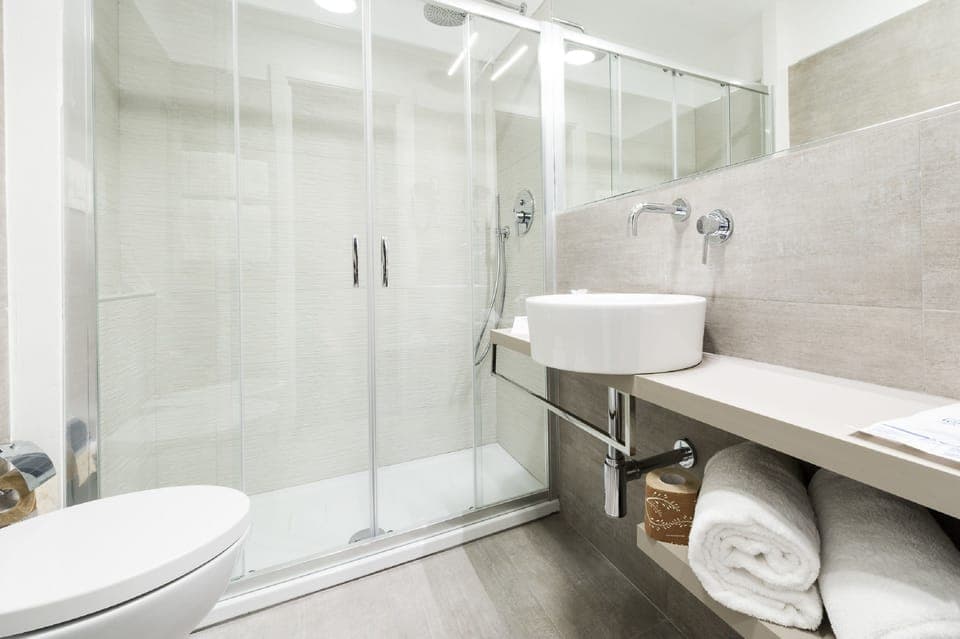 Free toiletries, hair dryer, bidet, towels