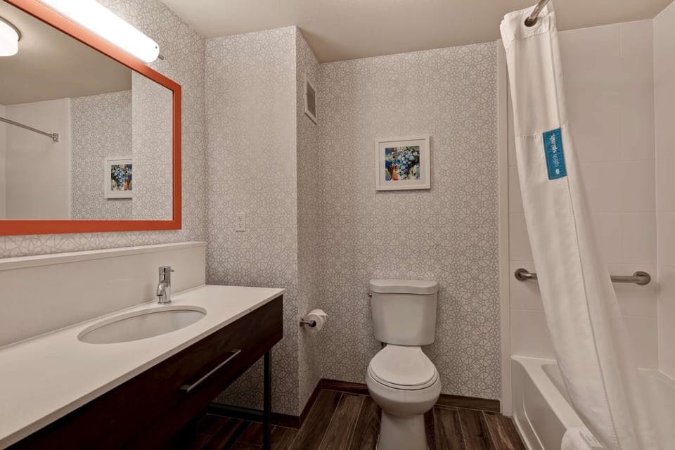 Room, 2 Queen Beds, Non Smoking | Bathroom | Free toiletries, hair dryer, towels, soap
