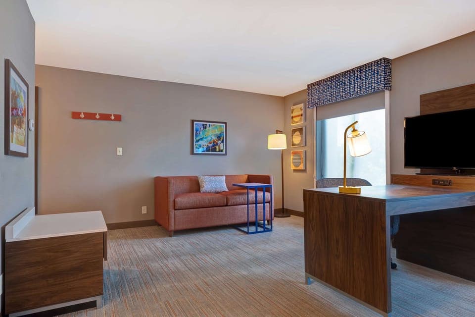 Studio Suite, 1 King Bed, Non Smoking | Living area | 26-inch flat-screen TV with cable channels, TV, pay movies