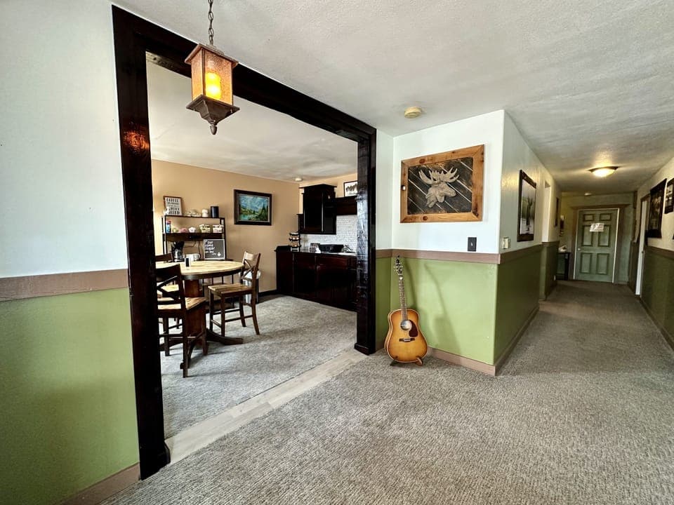 Fridge, microwave, coffee/tea maker
