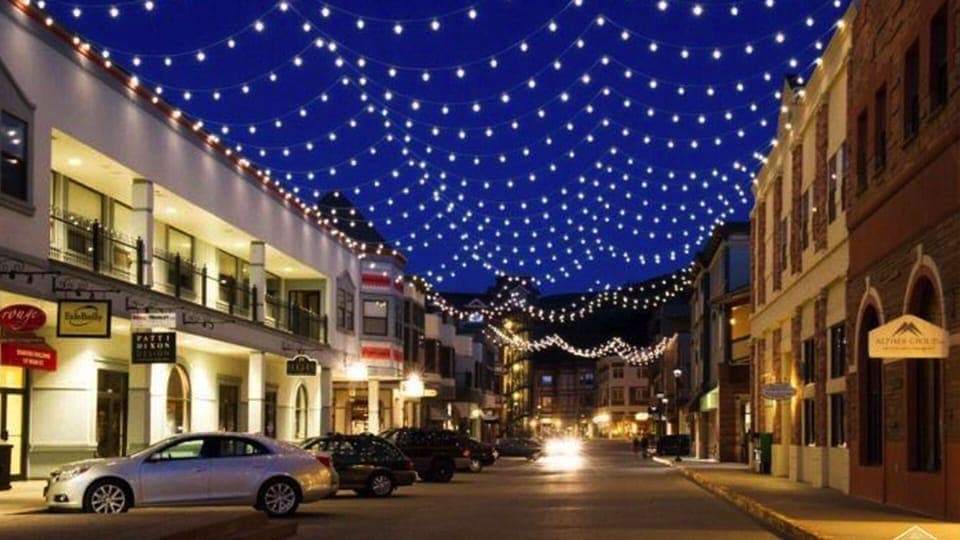 Downtown Edwards Riverwalk at night. Looking east from the condo. 