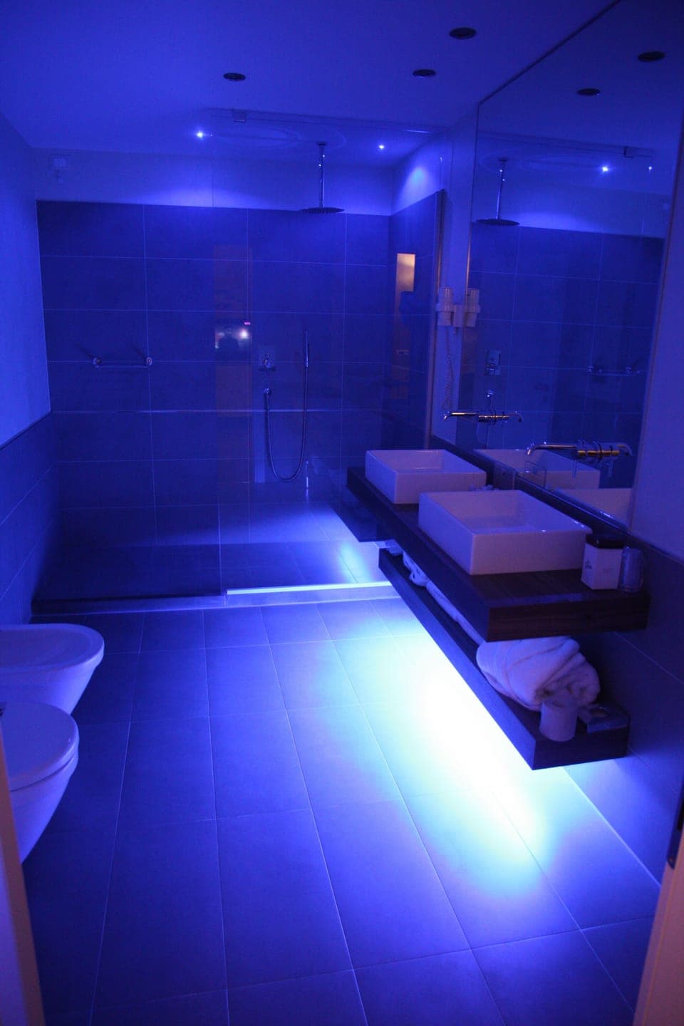 Shower, free toiletries, hair dryer, bathrobes