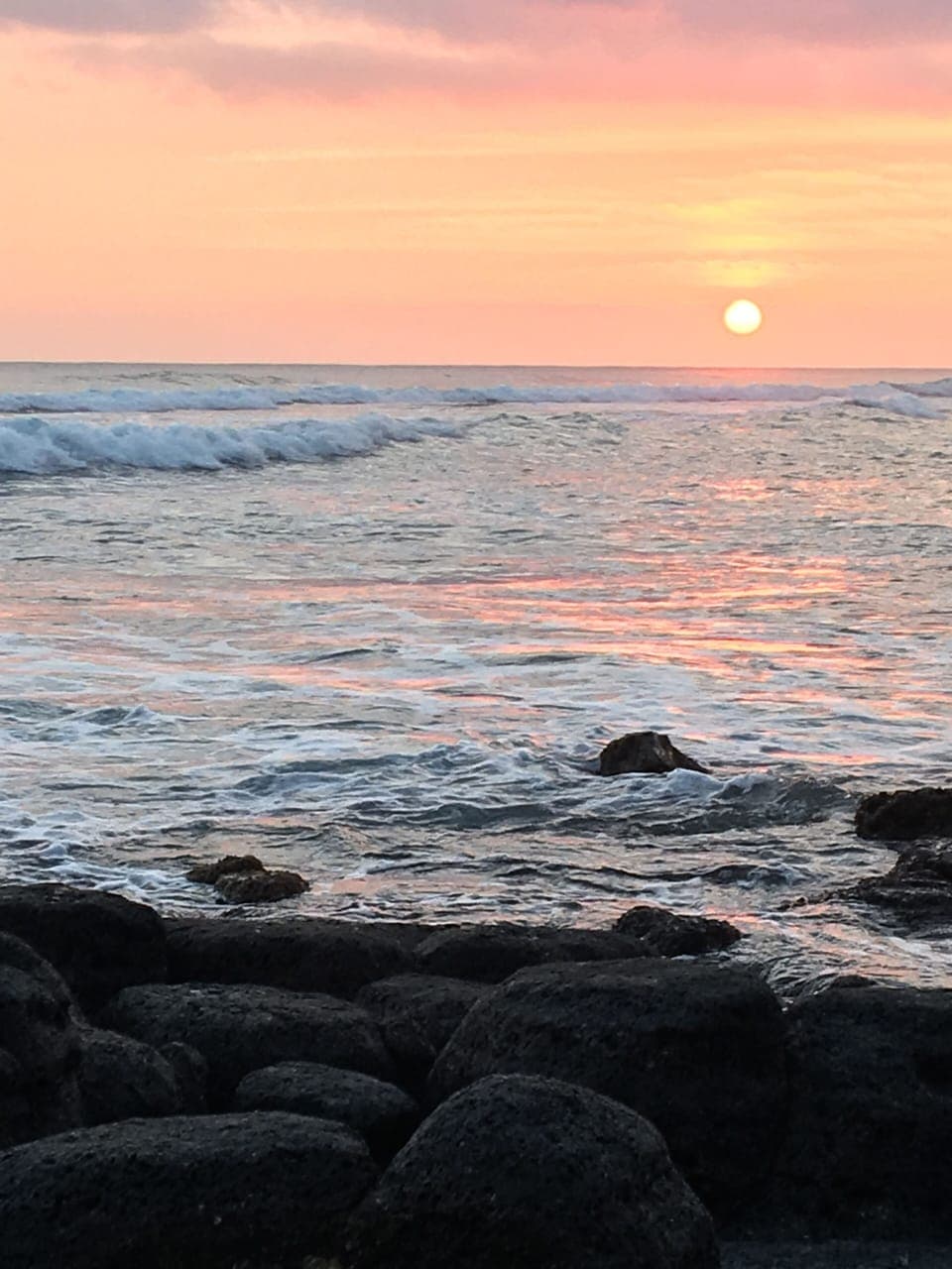 pink sunset across the street, enjoy the sun setting every evening