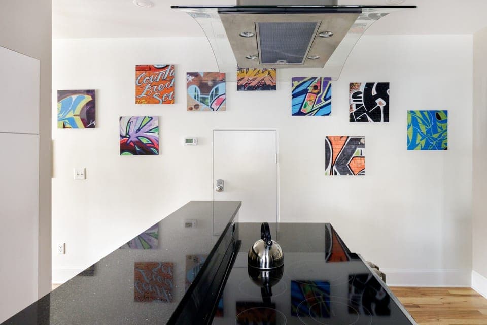 Cook in style surrounded by bold, modern art 