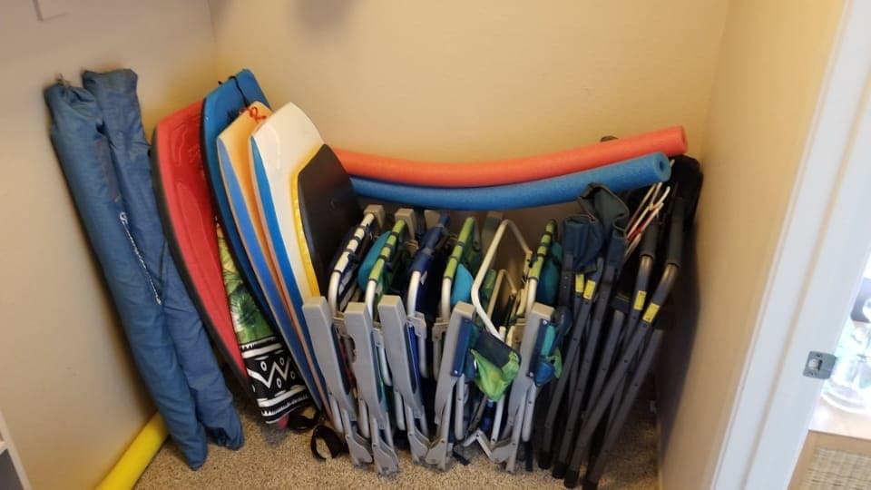 We have plenty of chairs, beach umbrellas, boogie boards, children's beach toys