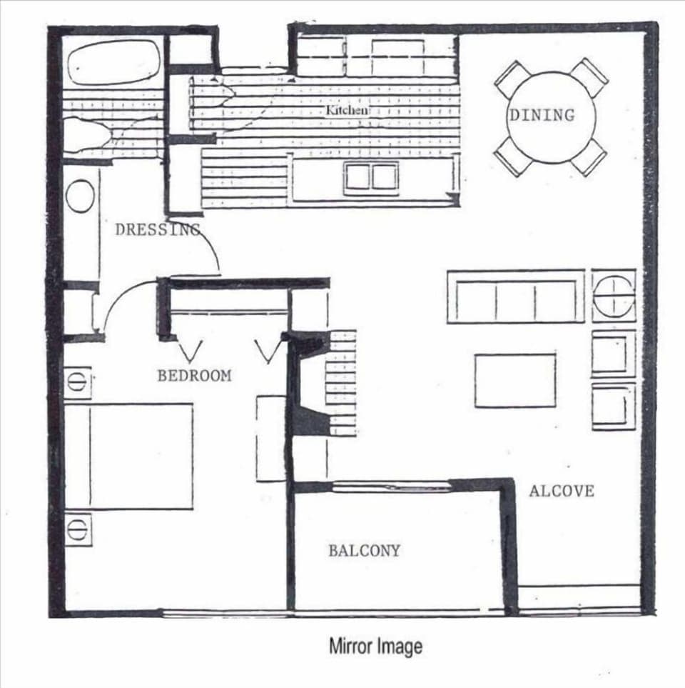 Floor Plan-Unit #203 (use mirror to see exact layout as drawing is flipped)