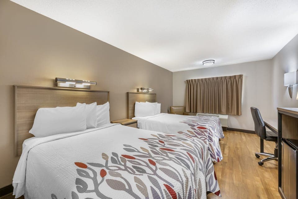 Deluxe Room, 2 Double Beds (Smoke Free) | In-room safe, desk, blackout drapes, iron/ironing board