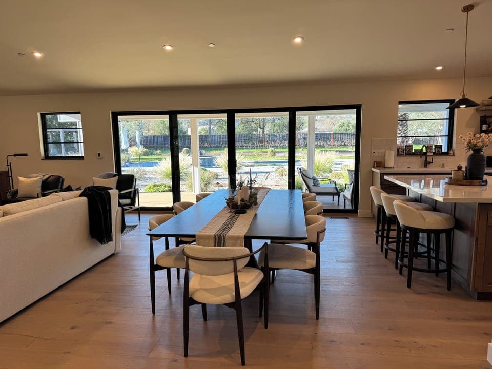 Great Room opens to the Backyard