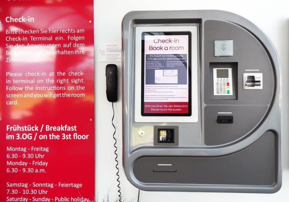 Check-in/check-out kiosk