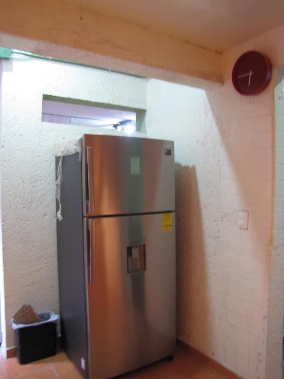 Fridge, microwave, cookware/dishes/utensils