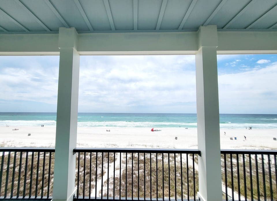 Master bedroom balcony, where stunning views await. 