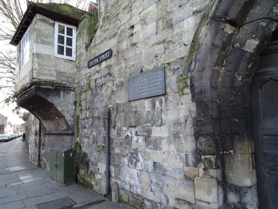 Exeter Street and the Cathedral Close Wall