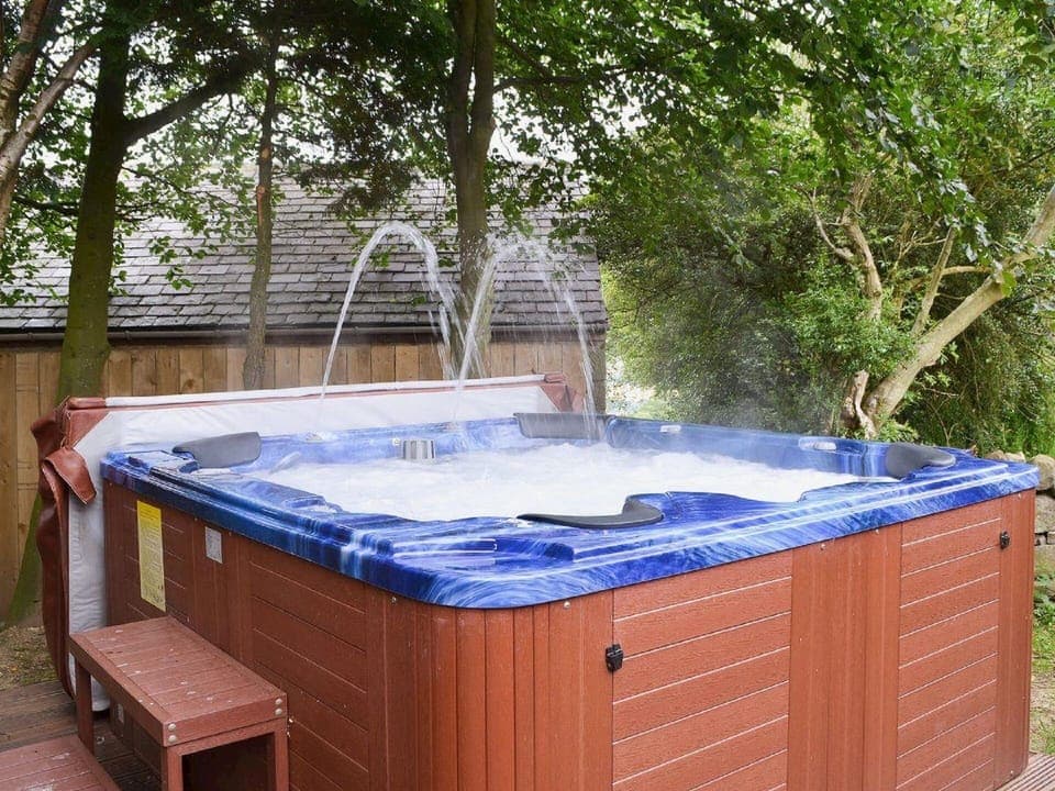 Large Hot Tub which seats 8.  Also outside TV