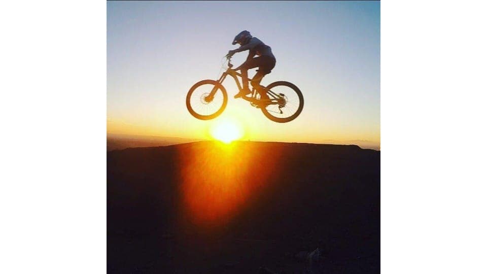 Riding high in the desert sunset!