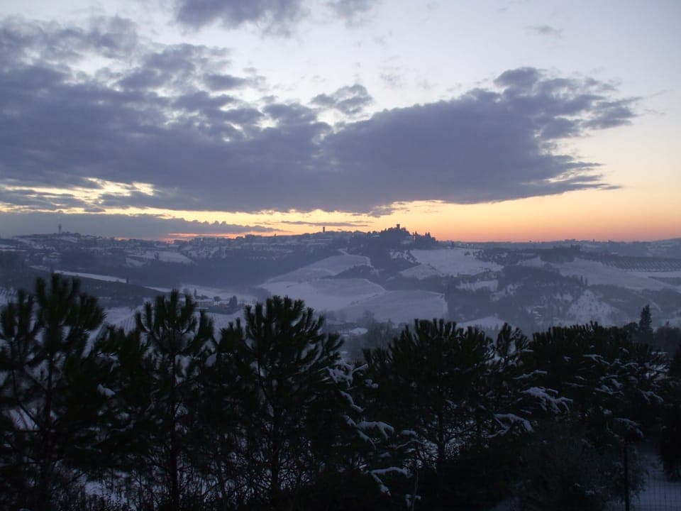 Winter view on the countryside from the property