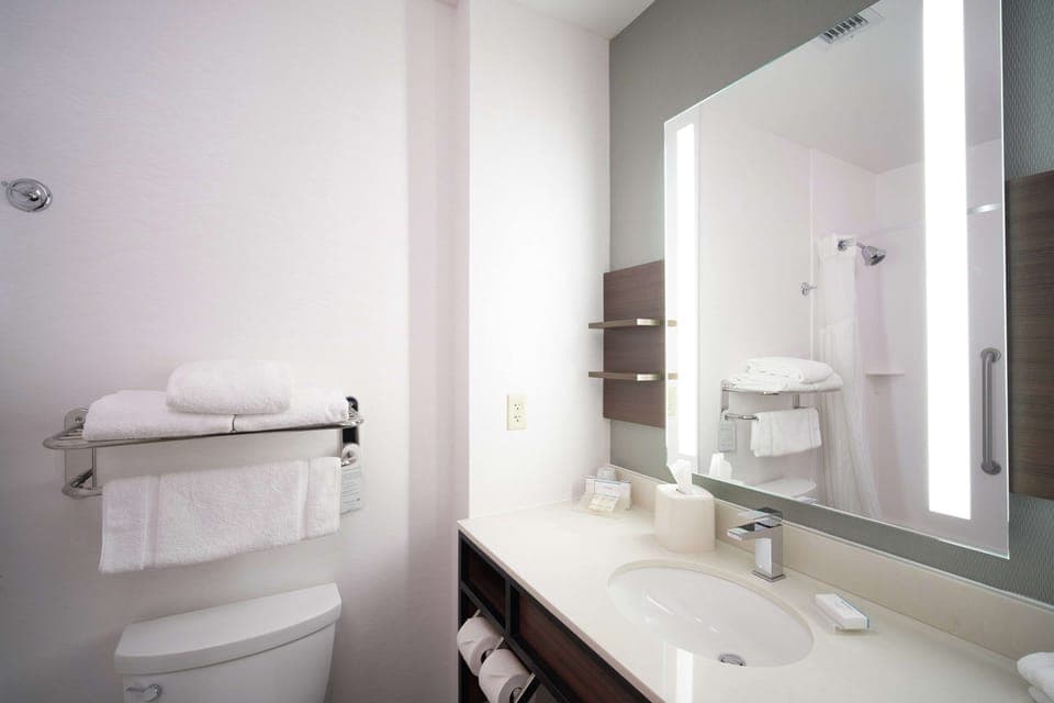 Free toiletries, hair dryer, towels