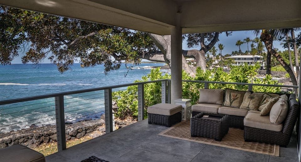 Lanai view looking out at Bay