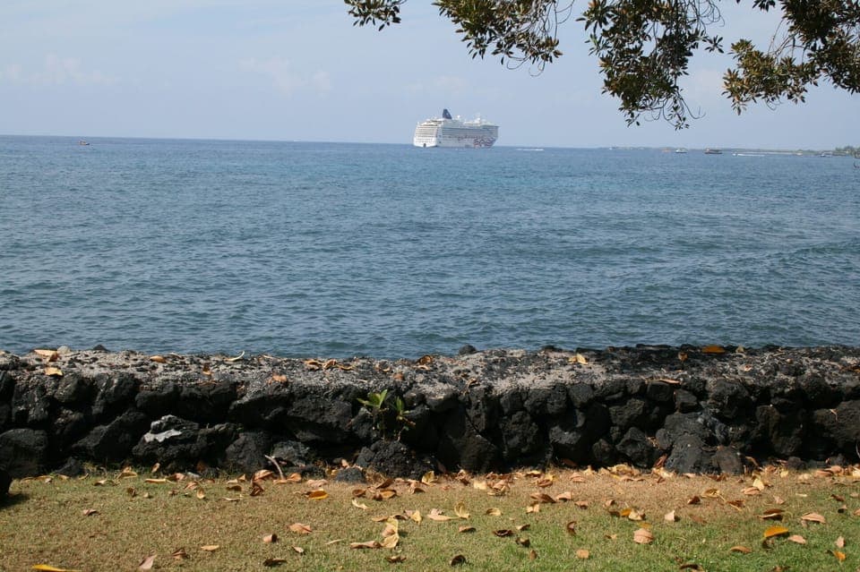 Cruise ships anchor weekly