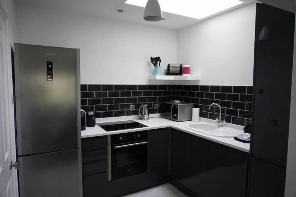 Superior Apartment, 1 King Bed | Private kitchen | Full-size fridge, microwave, oven, stovetop