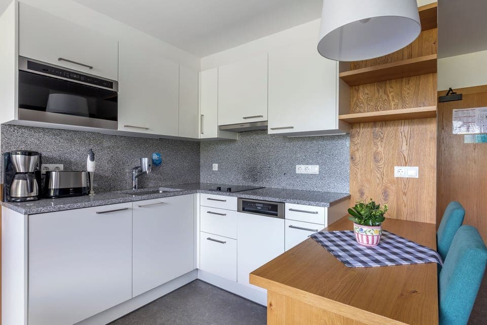 Studio Apartment | Private kitchen | Fridge, microwave, stovetop, dishwasher