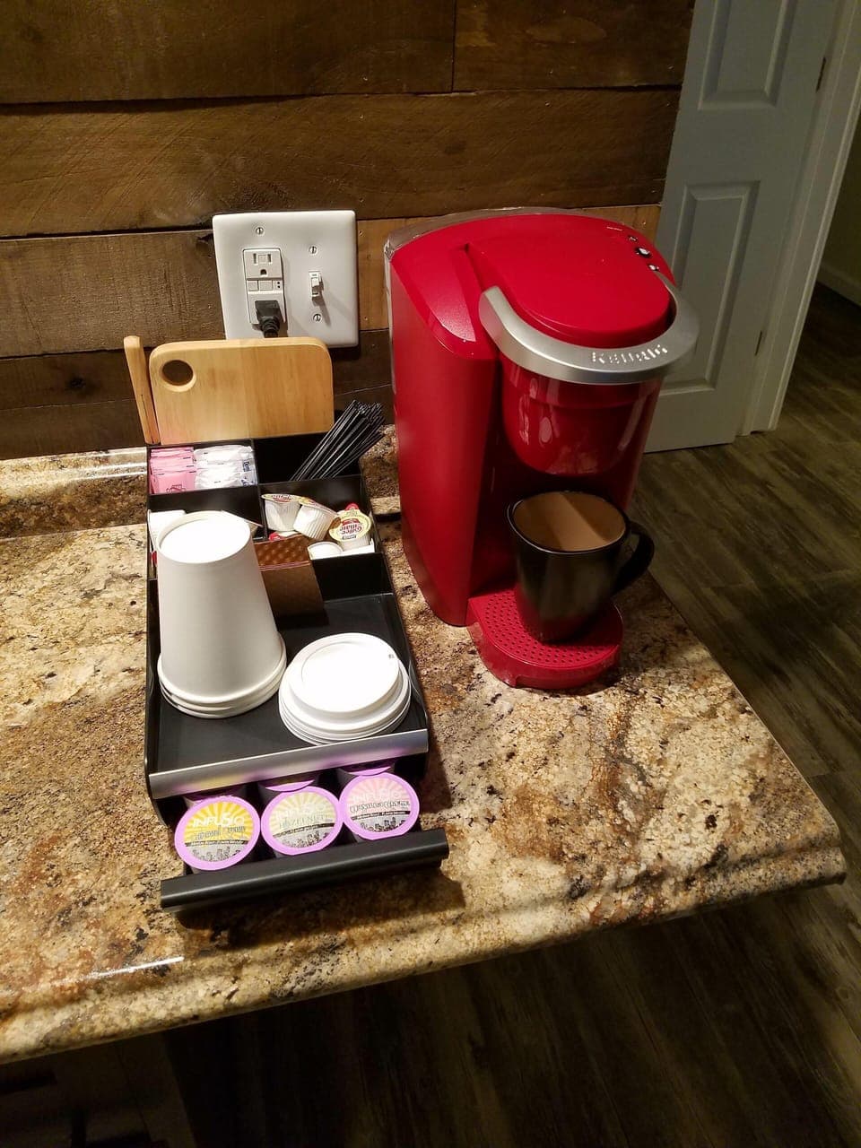 Keurig stocked with coffee and tea is standard here... shouldn't it be?