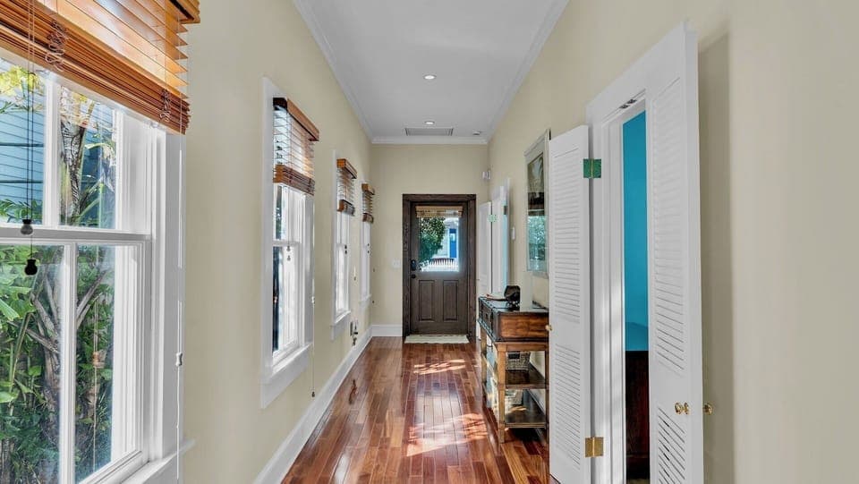 There are two bedrooms located on the first floor...