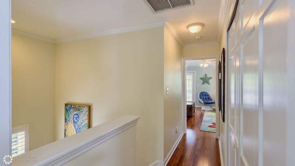 The other two bedrooms are upstairs...