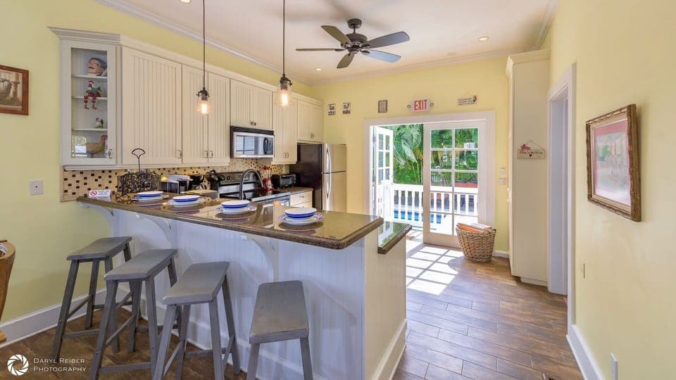 The large, open kitchen...