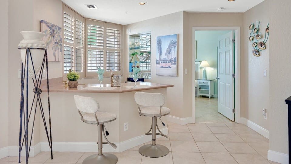 This unit even has its own wet bar...