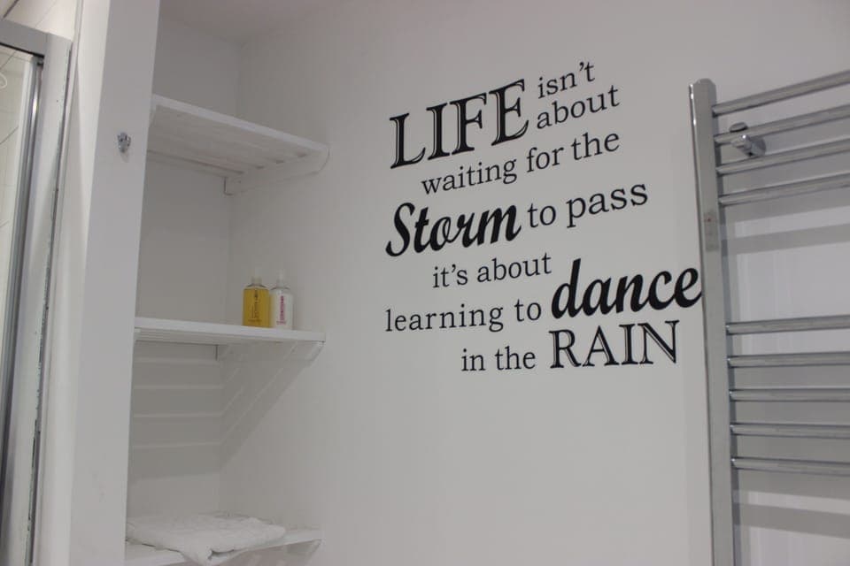 Toiletries and towels all provided