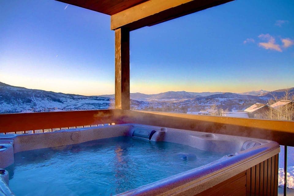 Unwind with a soak in the hot tub surrounded my endless beautiful views of the mtns.