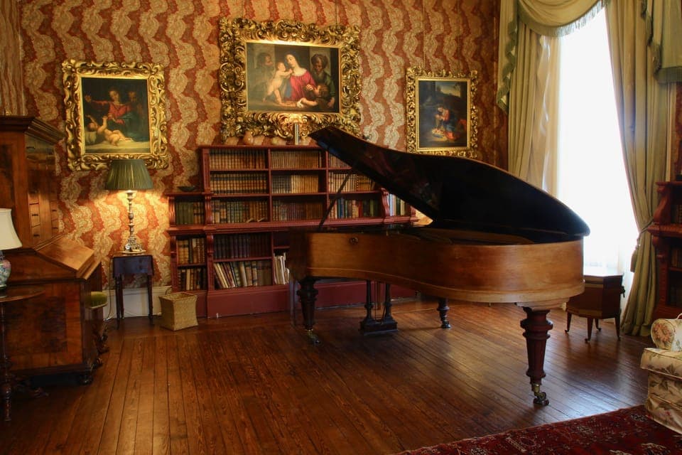 The grand piano is regularly tuned