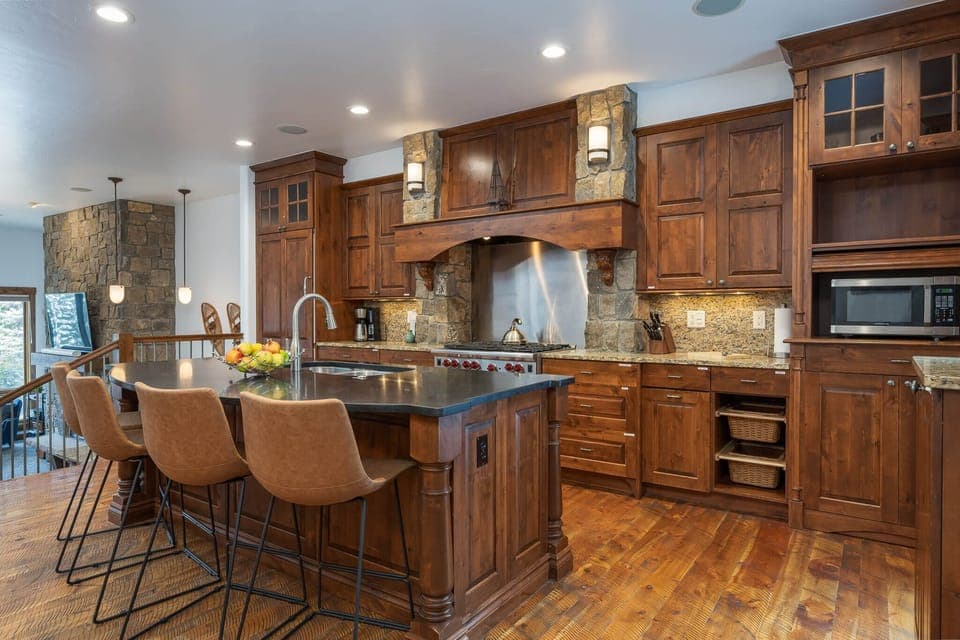 The main level kitchen is built for the chef in your group