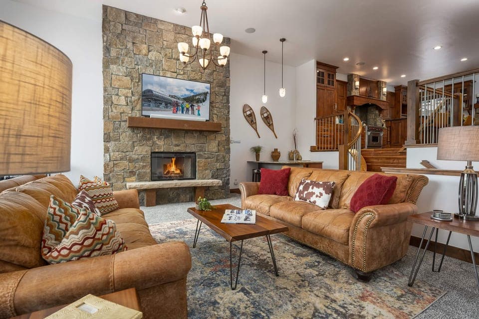Cozy up in the plush living room