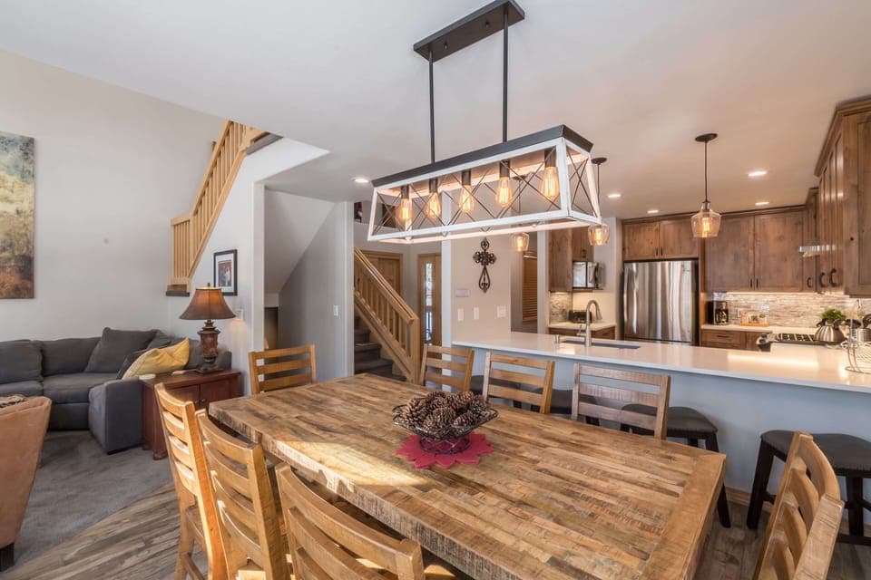 Open kitchen and dining area is perfect for entertaining