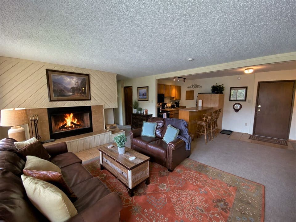 Living Room w/Wood Fireplace