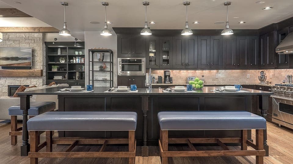 Gather around your spacious gourmet kitchen island, perfectly designed for cooking together and creating lasting memories.