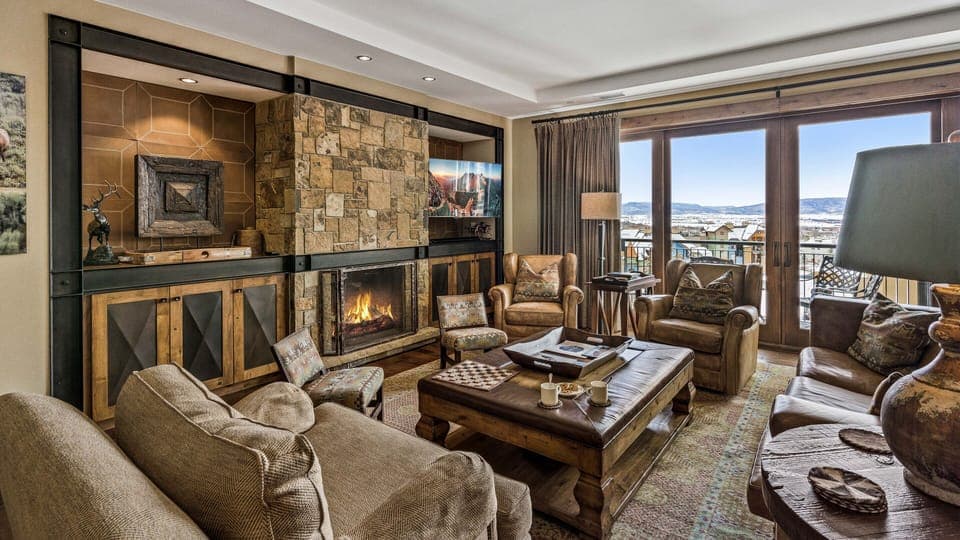 Great Room, Main Level - With valley views