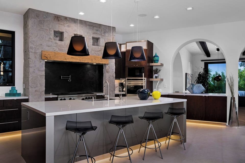 Bar stool seating in the kitchen