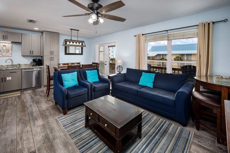 Living area with balcony access