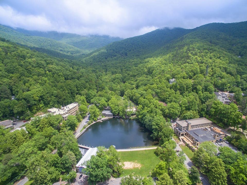 Aerial view of Montreat & Lake Susan.