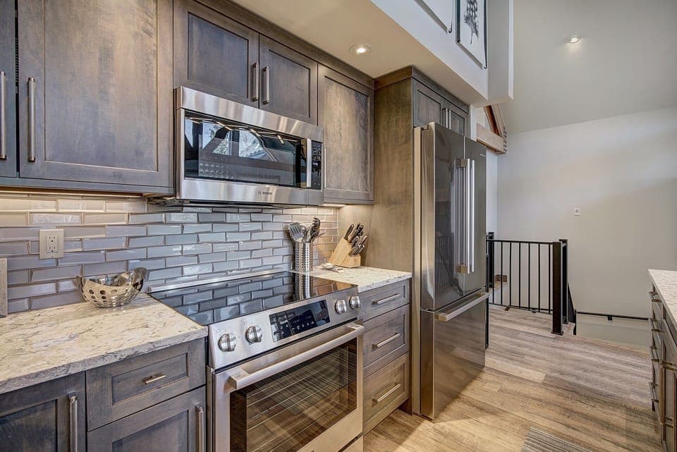 Indoors, Floor, Hardwood, Microwave, Oven