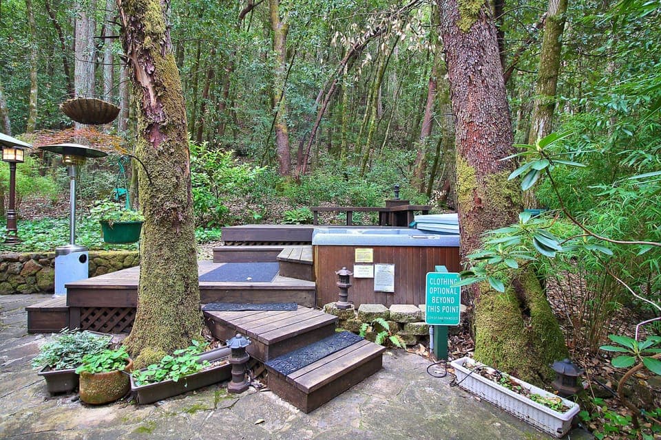 Multiple levels of yard and deck to enjoy the hot tub and friends.
