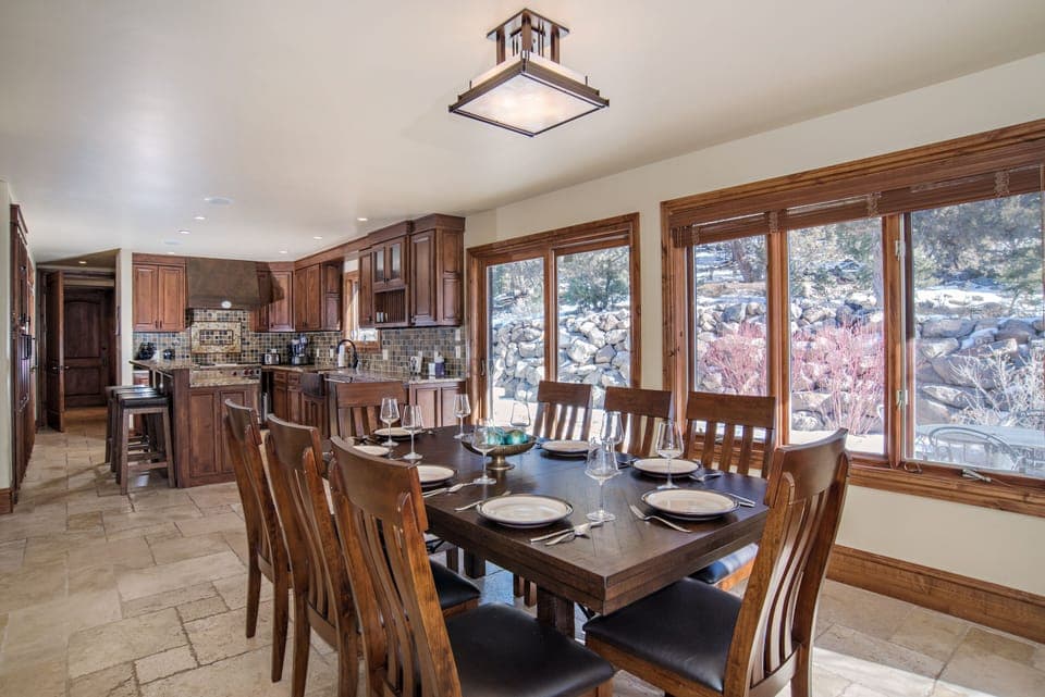 Dining room with view of kitchen