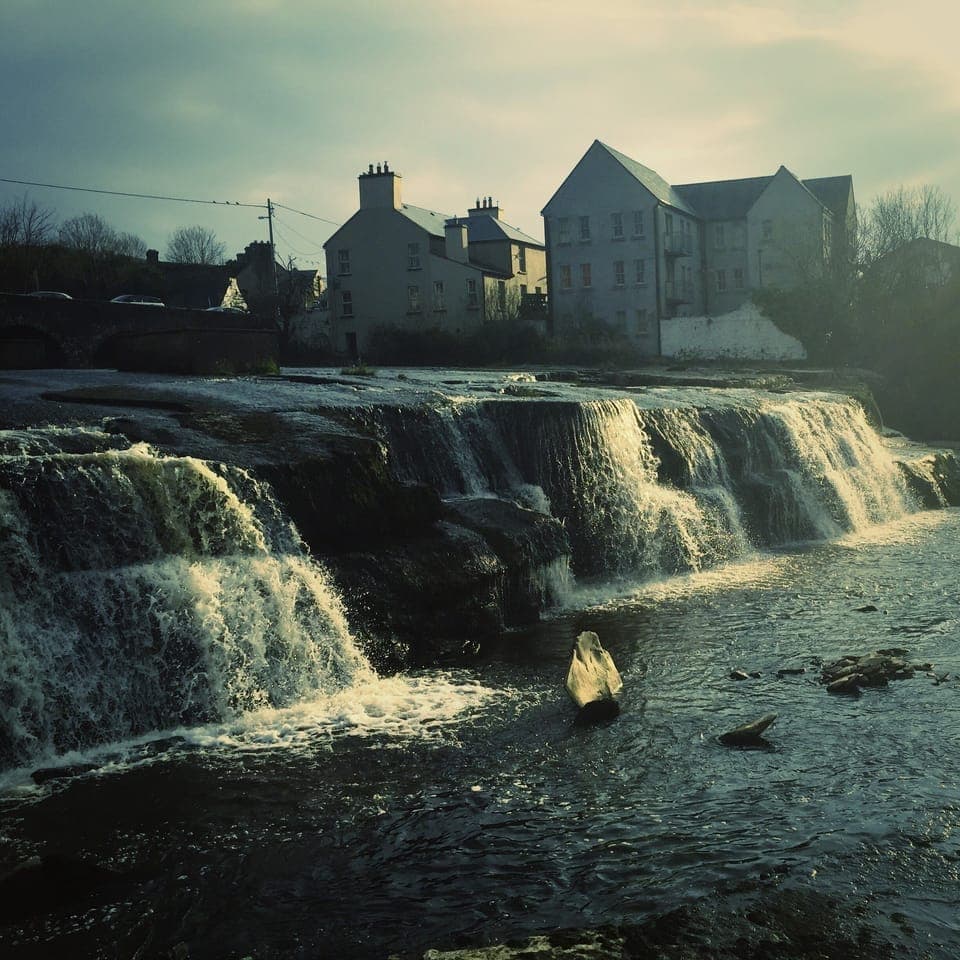 The waterfalls in Ennistymon, 20 min away.