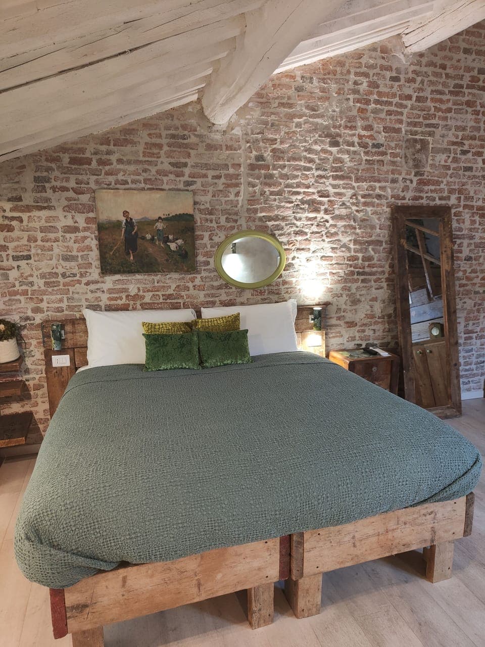 Deluxe Quadruple Room, 1 Bedroom (Green Room) | Frette Italian sheets, premium bedding, down comforters