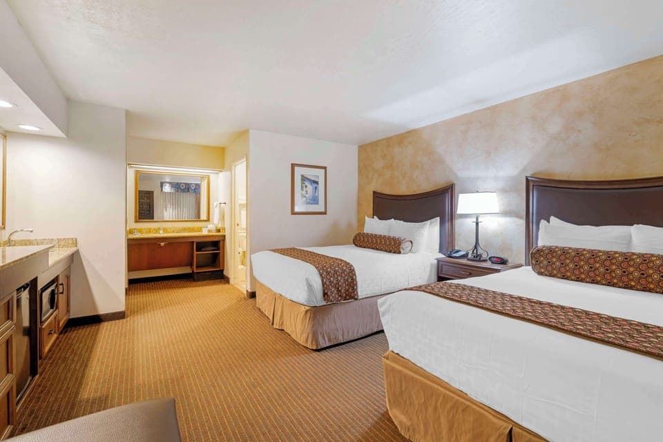 Standard Room, 2 Queen Beds, Accessible, Non Smoking (Walk-in Shower) | In-room safe, desk, iron/ironing board, rollaway beds