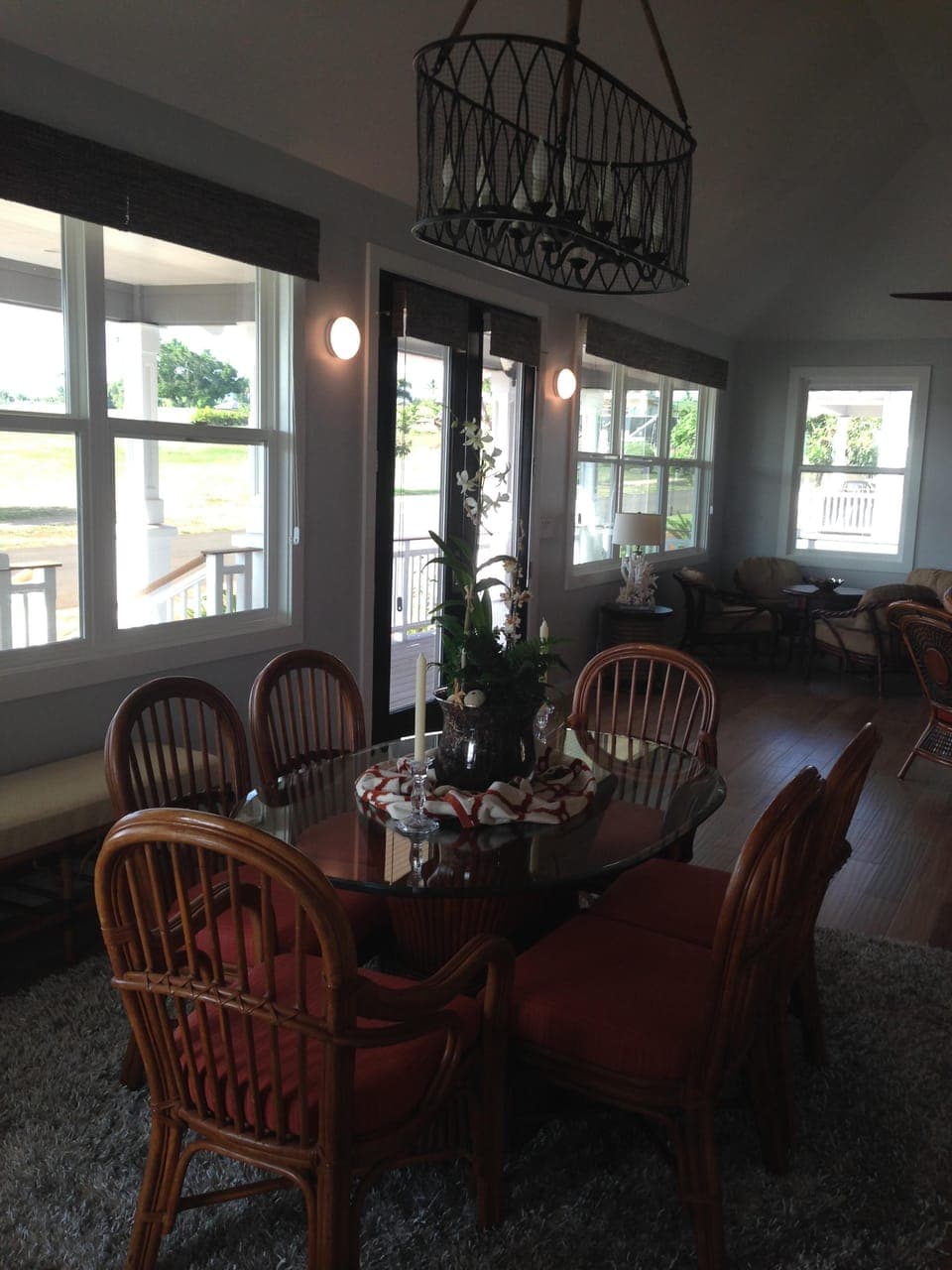 MAIN HOUSE DINING AREA SHOWING ENTIRE ROOM OF WINDOWS W/ GORGEOUS VIEWS;BBQ,SPA