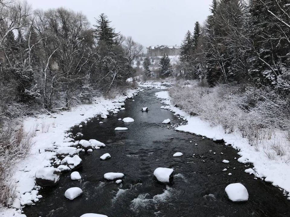 The Beautiful Eagle River Runs Right Behind our Property. Winter Wonderland!